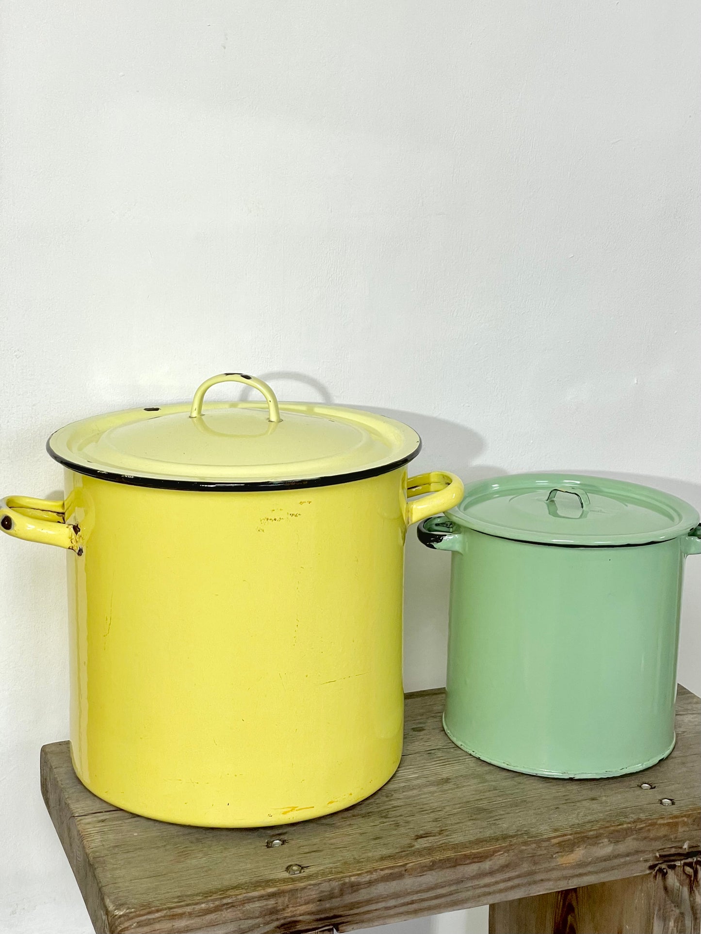 Mint green enamel bin