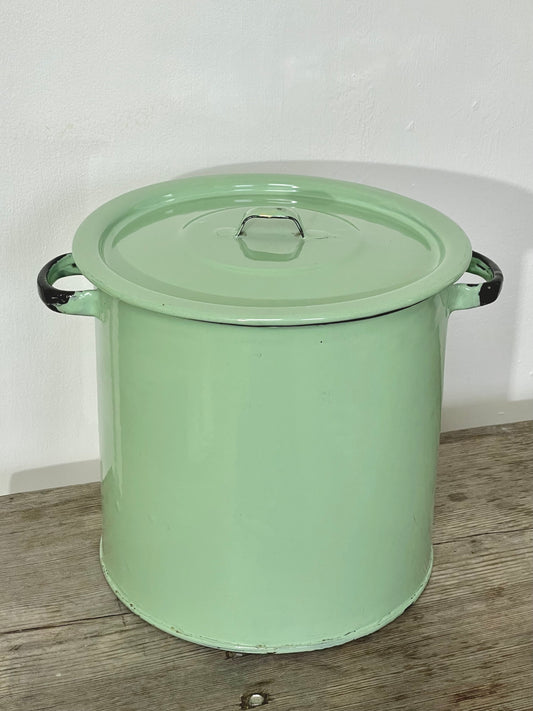 Mint green enamel bin