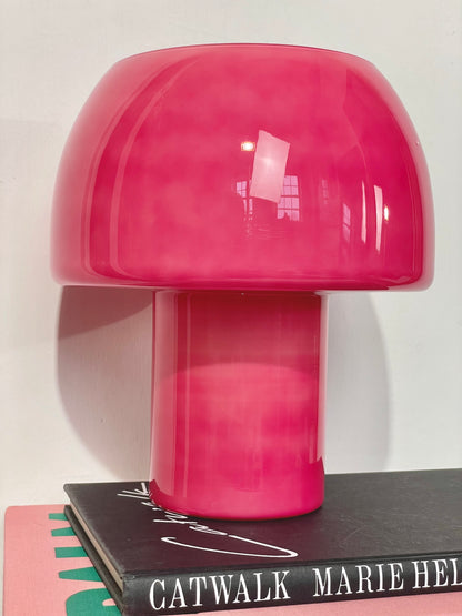 Pink 70’s style mushroom lamp