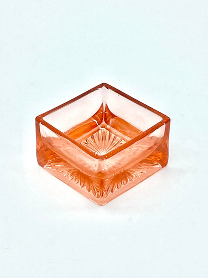 Vintage pink square glass dish