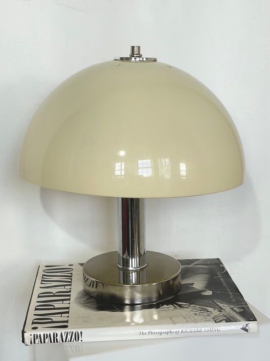 Vintage chrome and lucite mushroom lamp