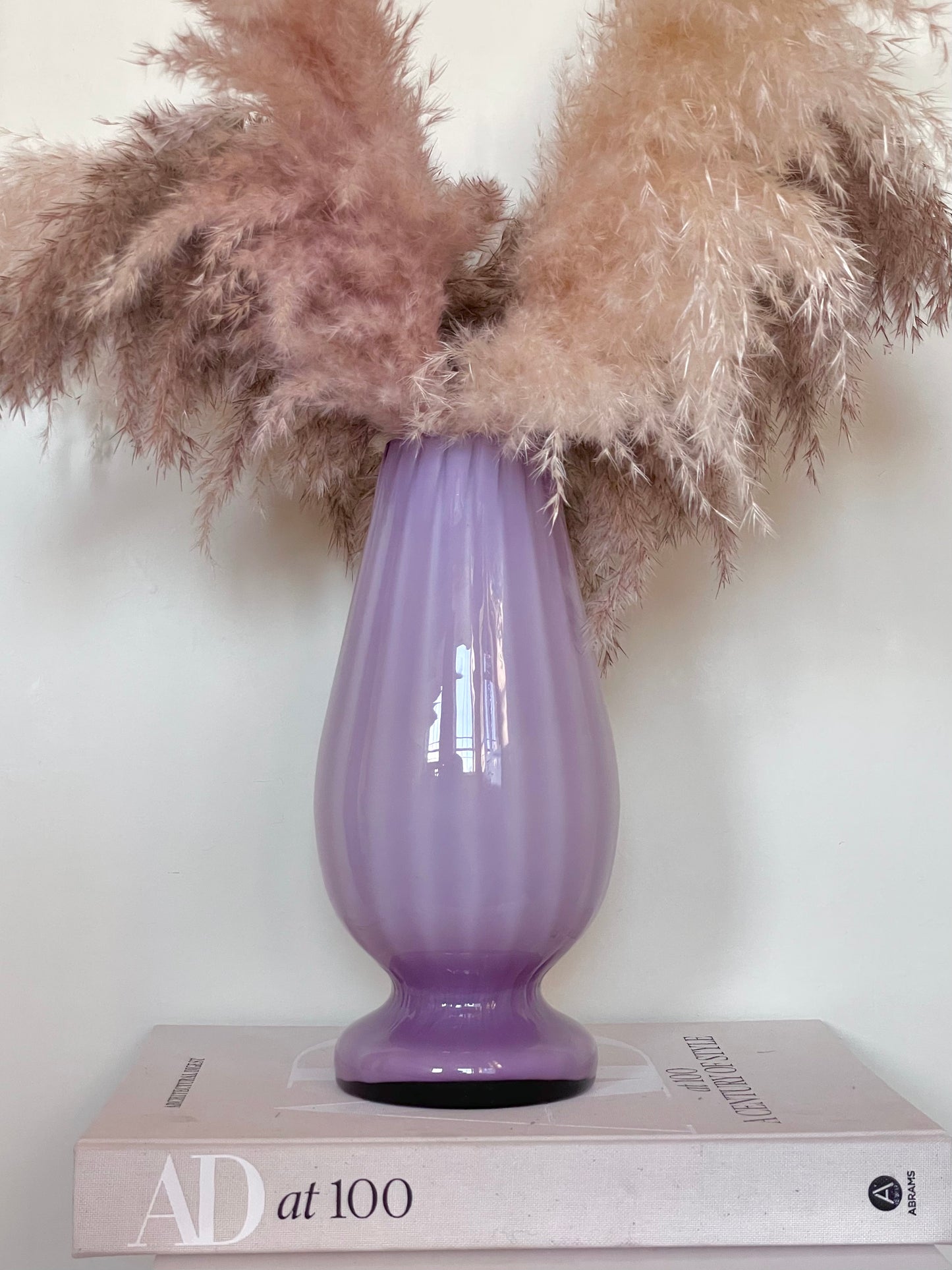 Large pastel purple cased vase