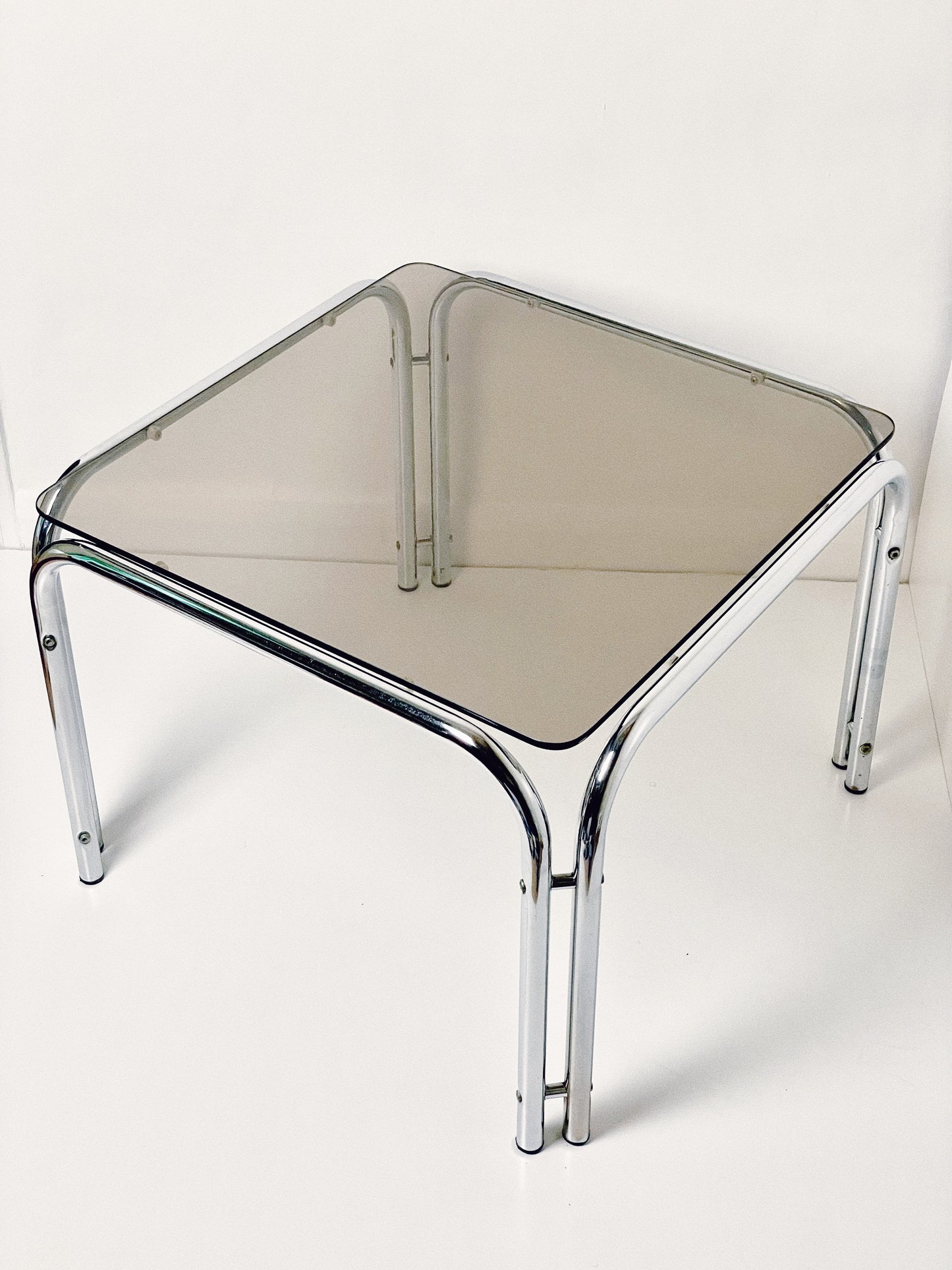 Large chrome coffee table