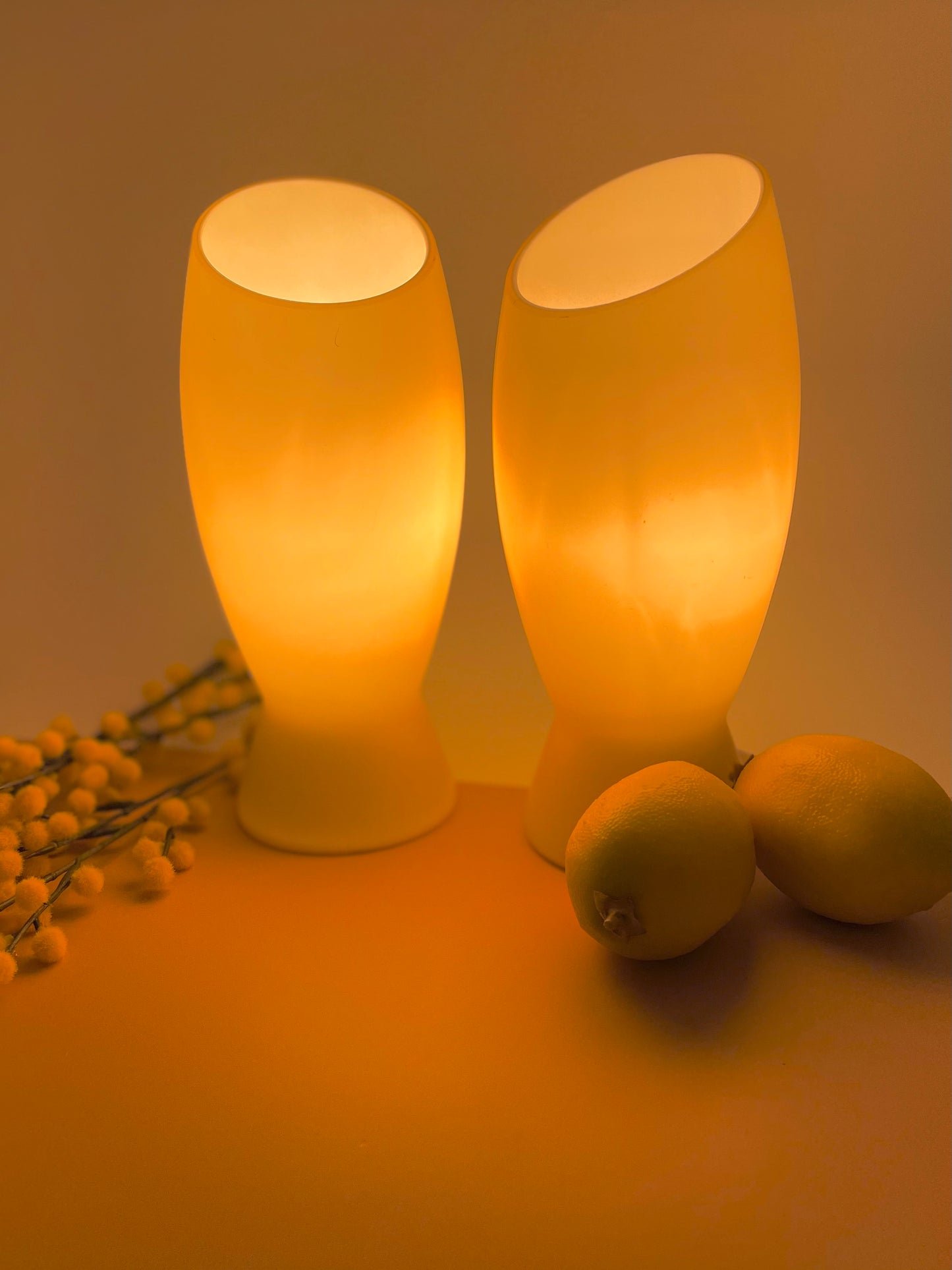 Pastel yellow glass lamp