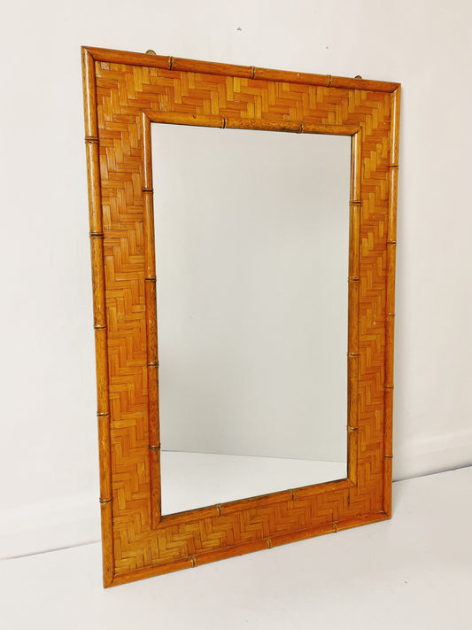 Large bamboo and palm mirror