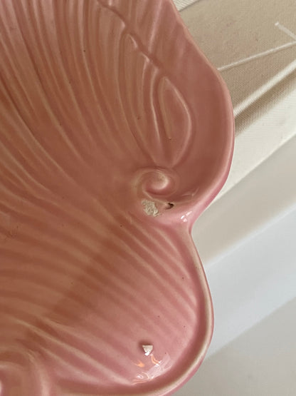 Large pink ceramic shell bowl