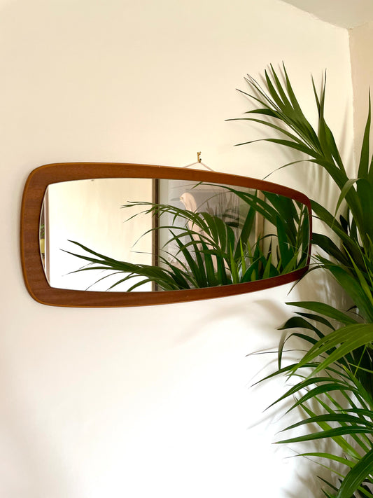 Rectangular mid-century teak mirror