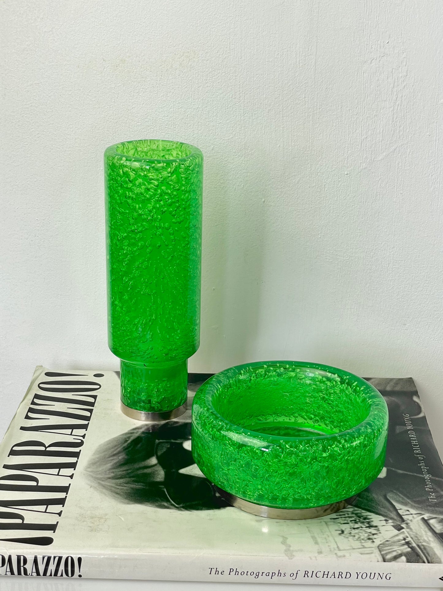 Neon green USSR resin bowl