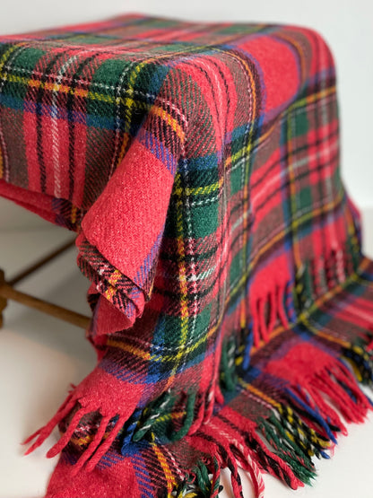 Red and green tartan blanket