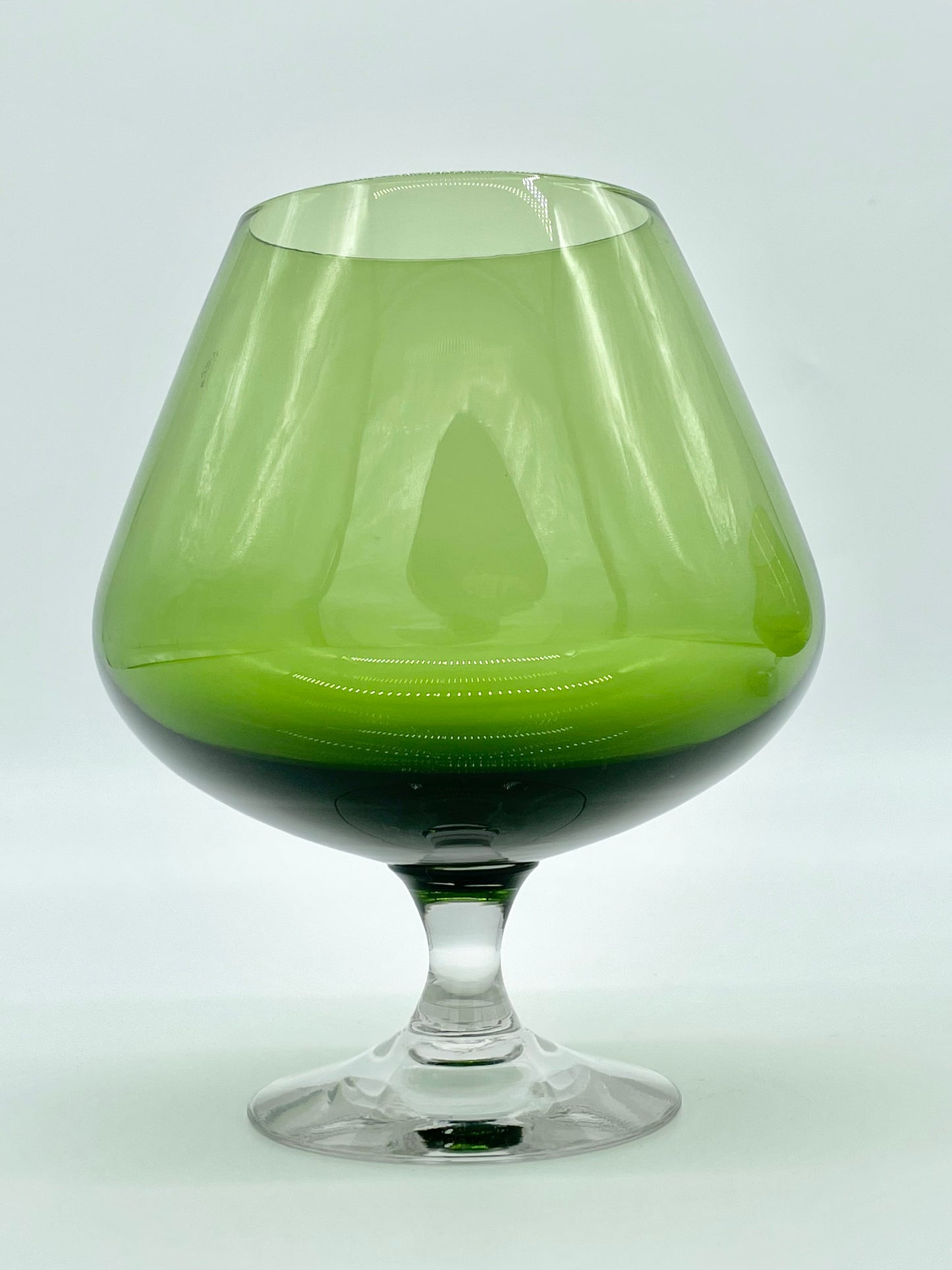 Large mid-century green glasses