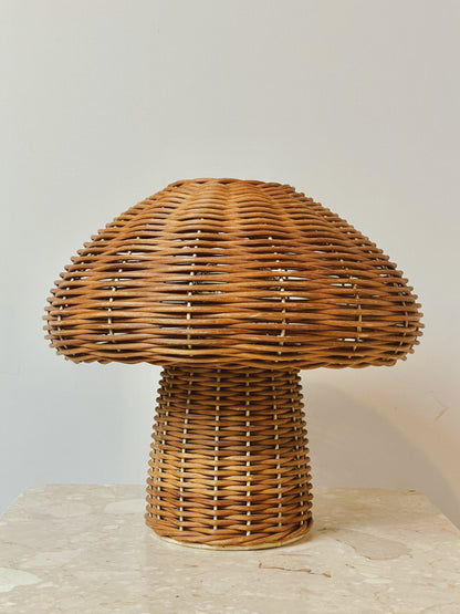 Wicker mushroom lamp