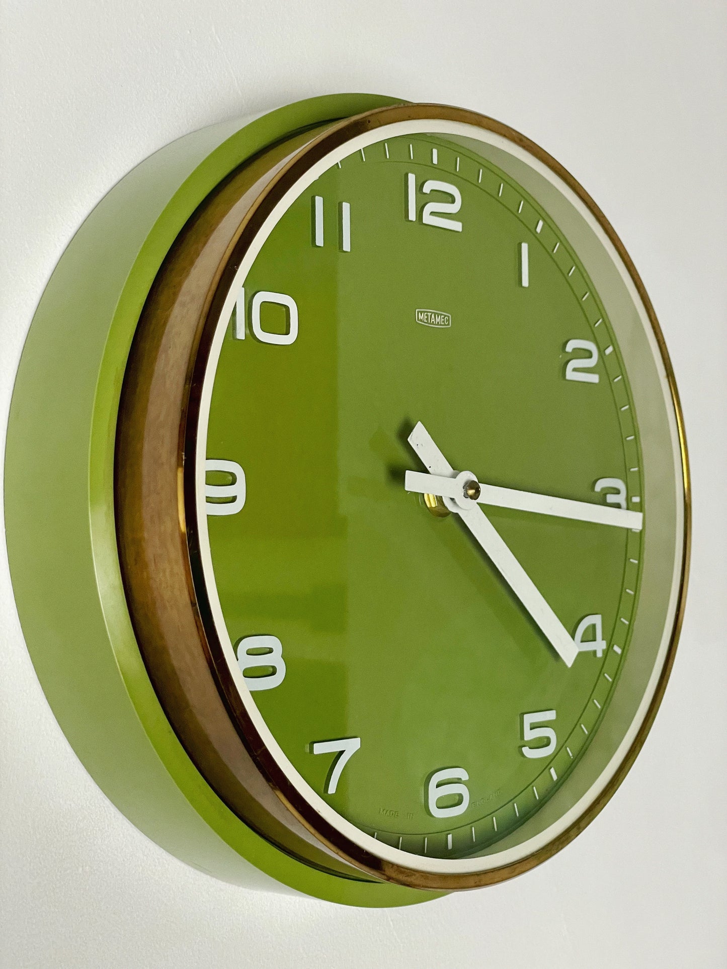 Olive green Metamec clock