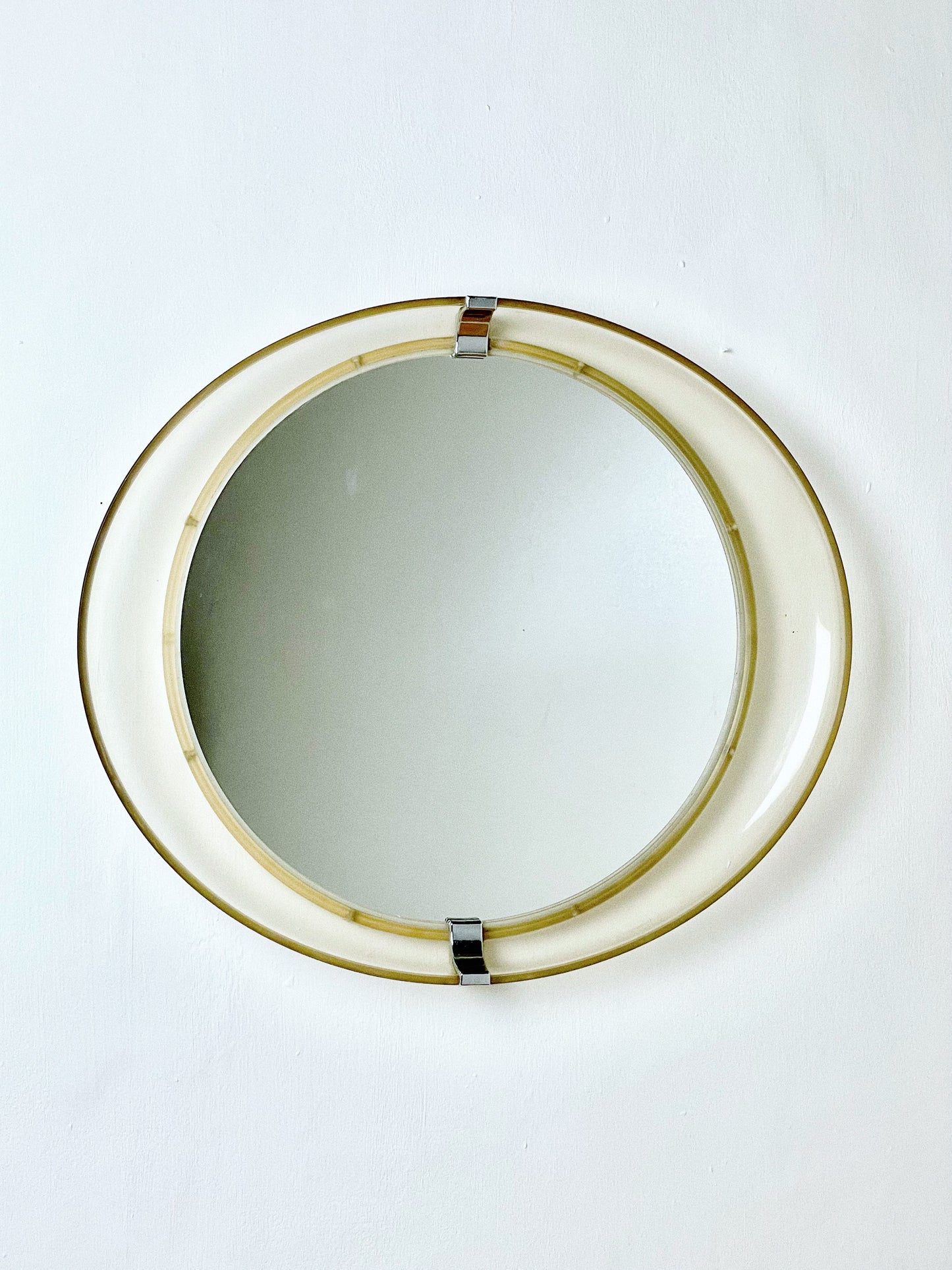 Deep framed space age mirror