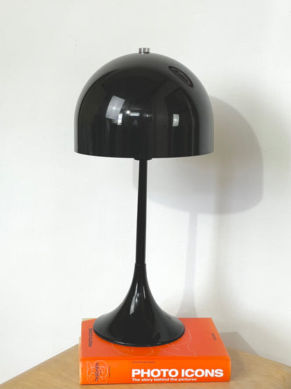 Black domed mushroom lamp