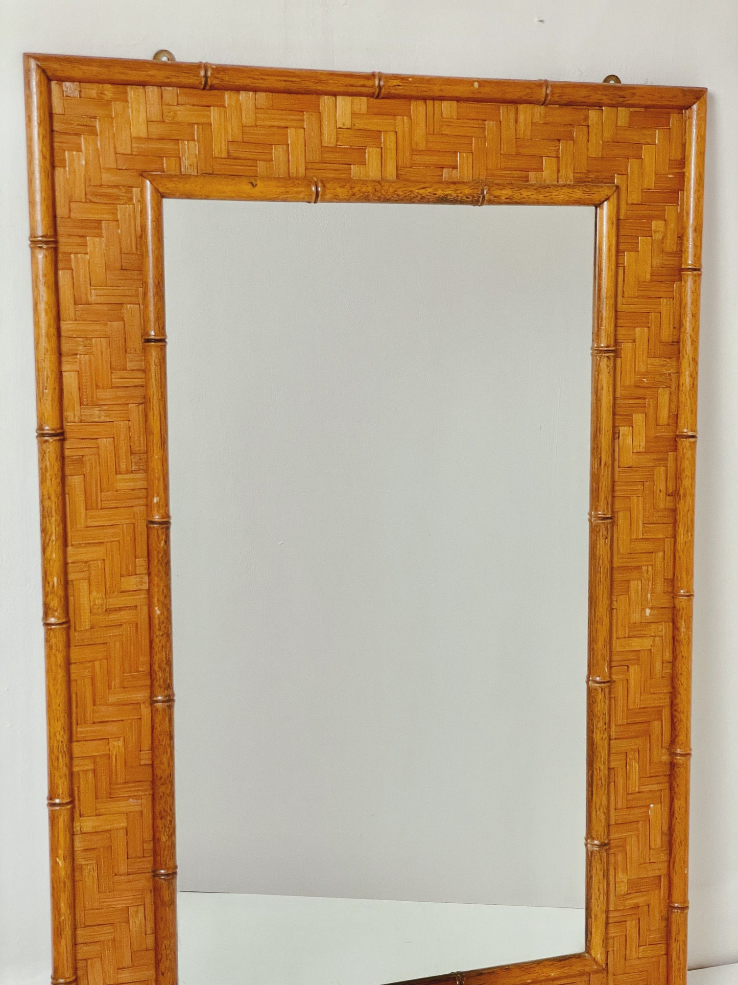 Large bamboo and palm mirror