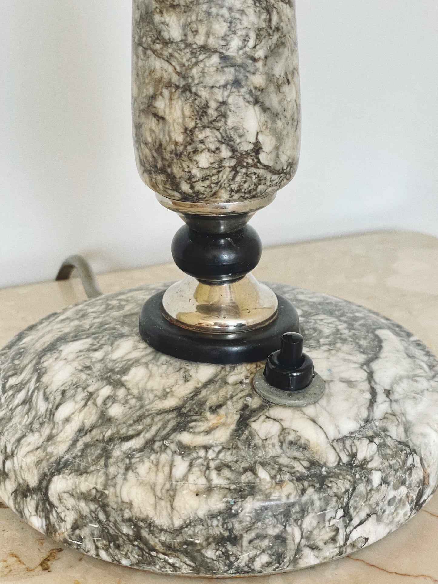 French marble Art Deco lamp