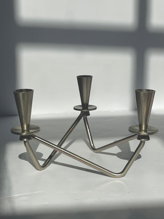 Three headed mid-century modern candlestick holder