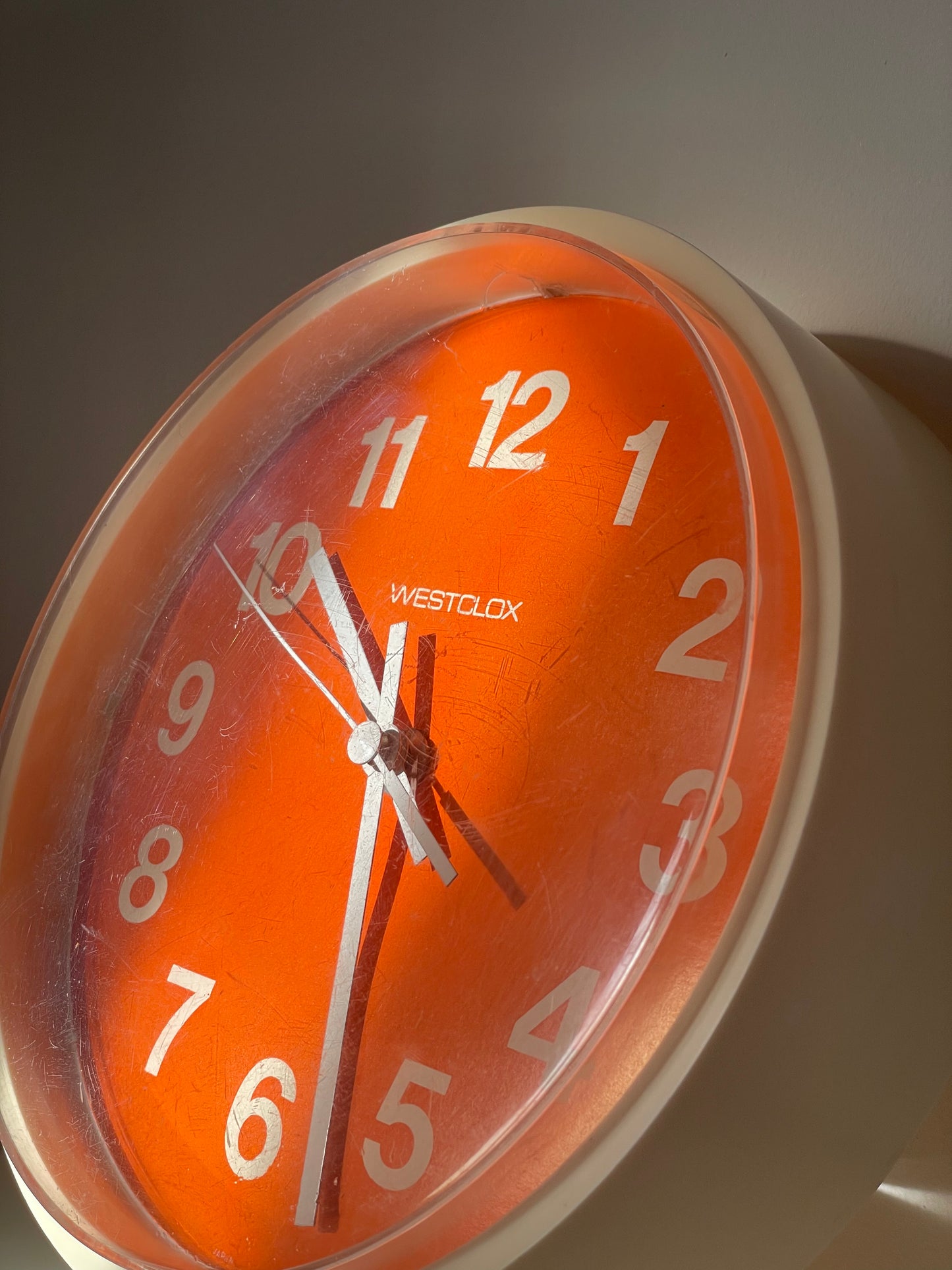 Orange Westclox clock