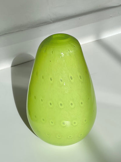 Hand blown lime blob vase