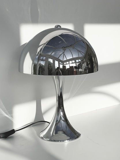 Chrome domed mushroom lamp