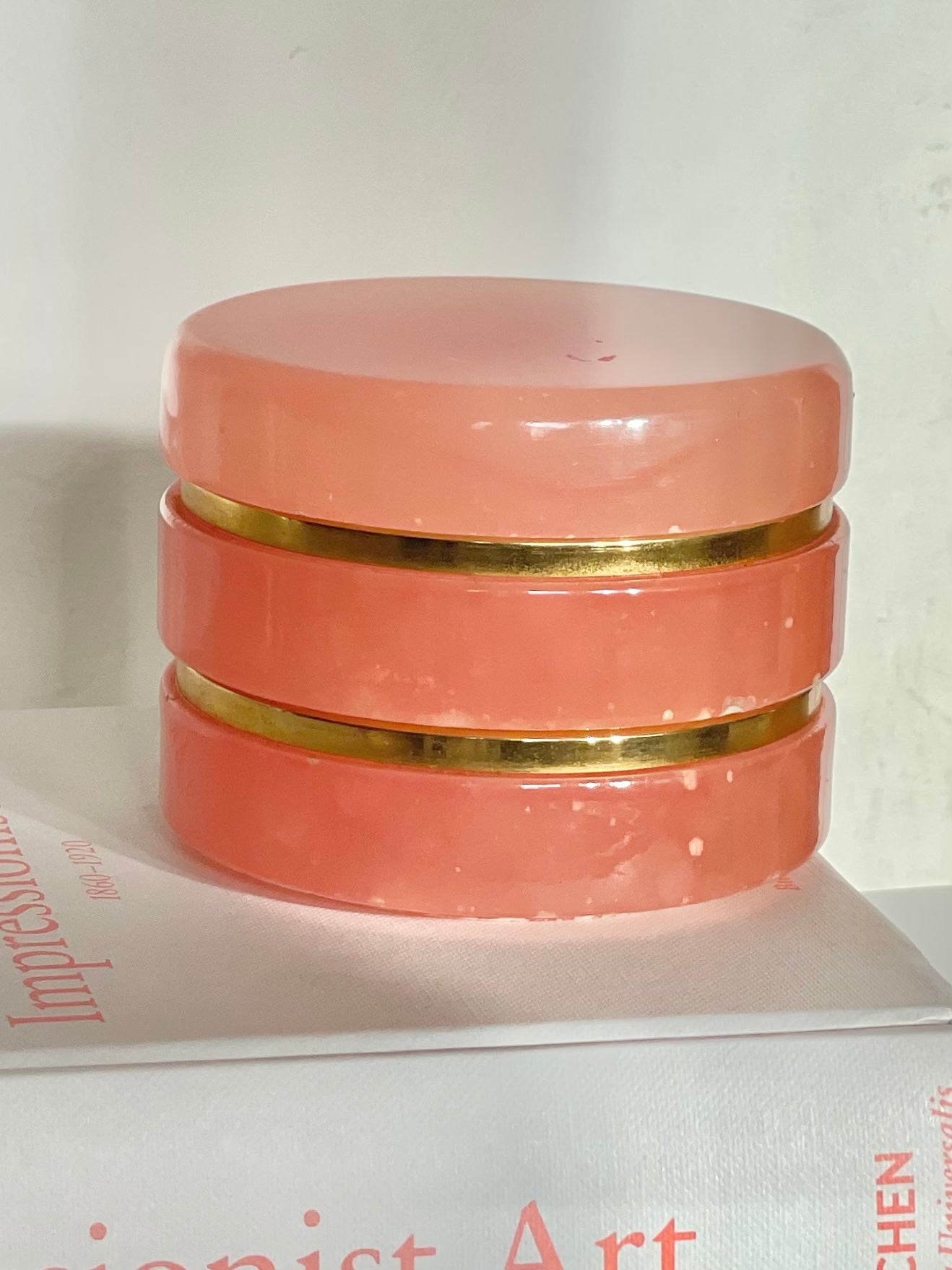 Pink alabaster stacking pot