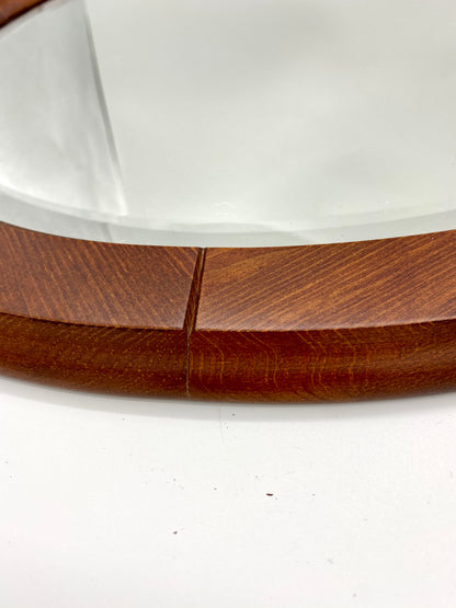 Oval wood mirror