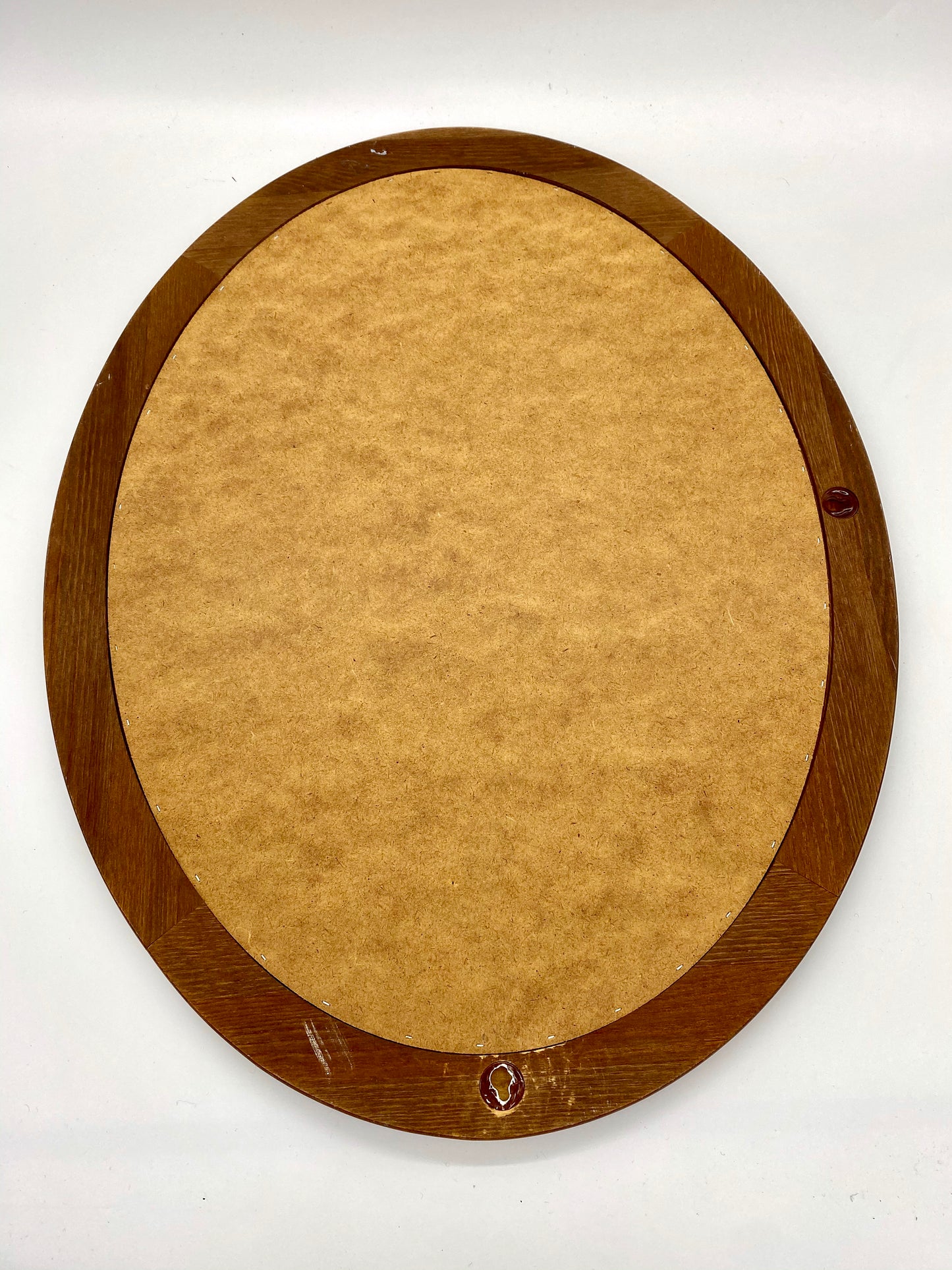 Oval wood mirror