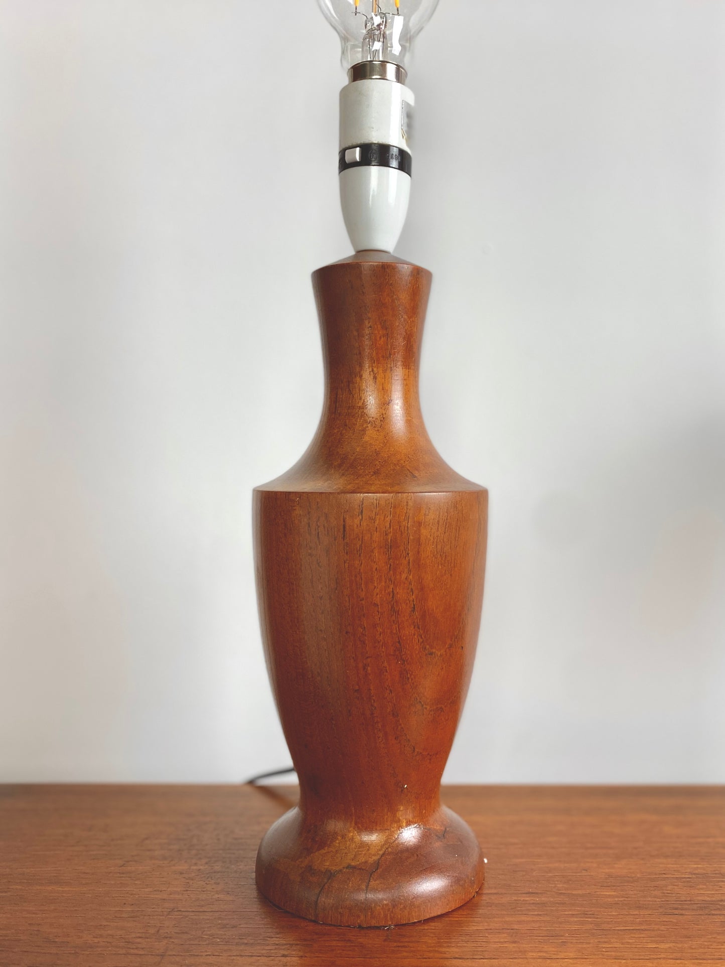 Mid-century teak table lamp