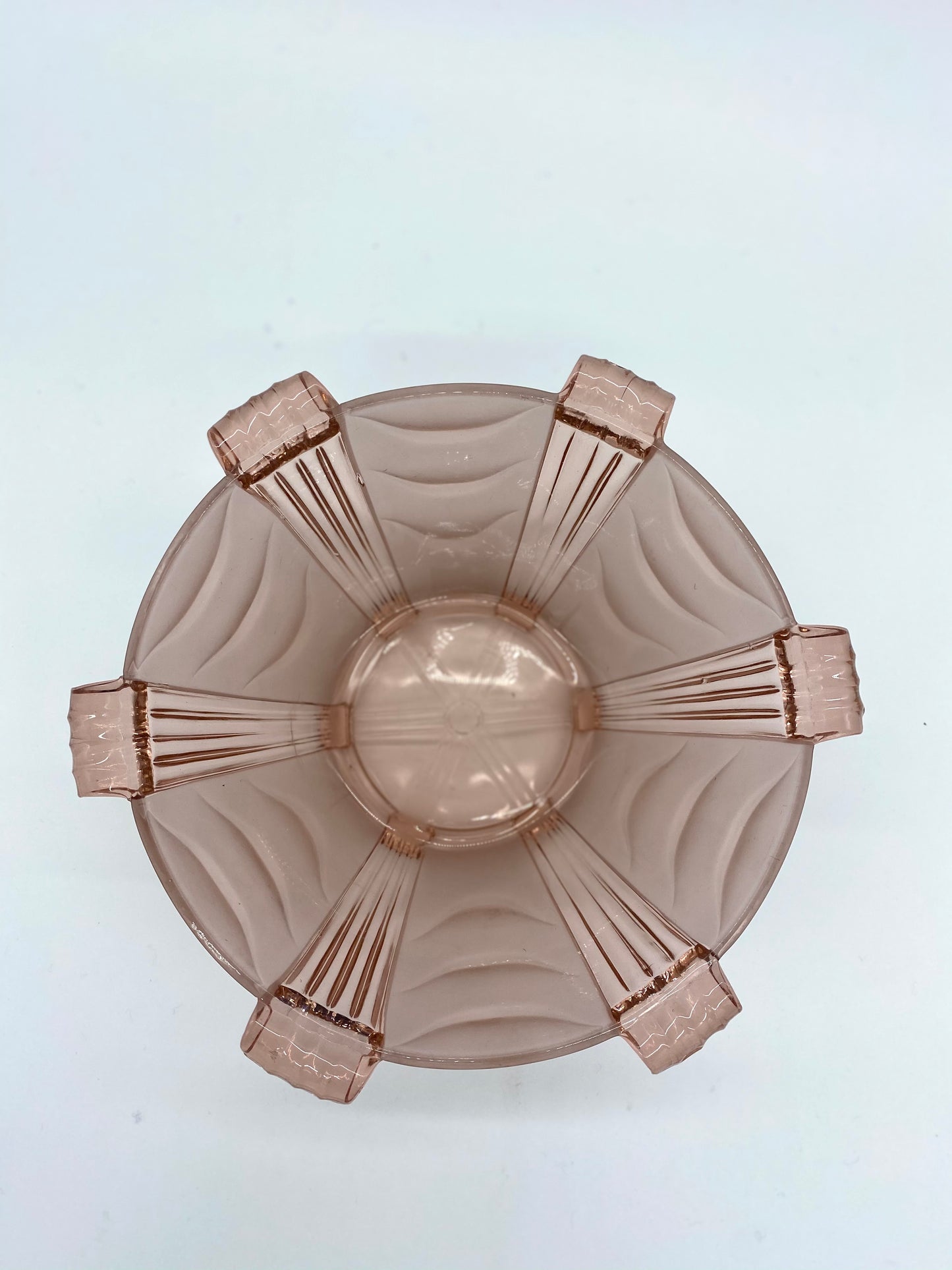 Pink Art Deco glass bowl