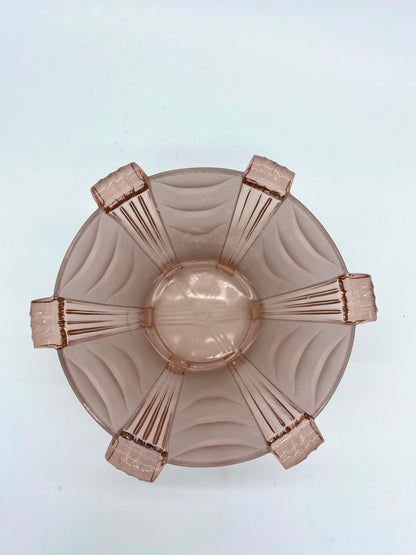 Pink Art Deco glass bowl