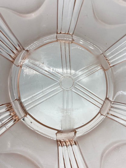 Pink Art Deco glass bowl