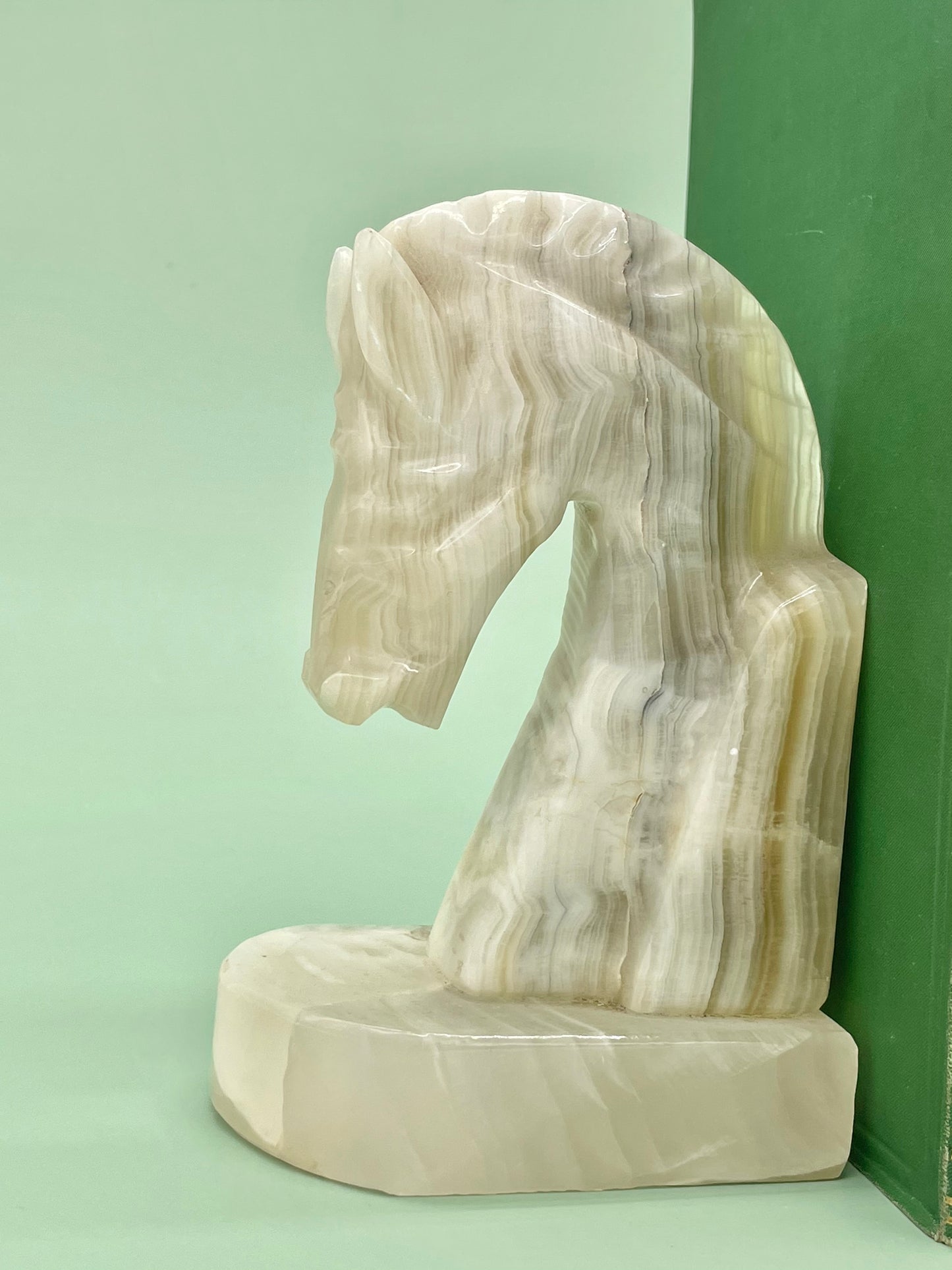 Onyx horse bookends