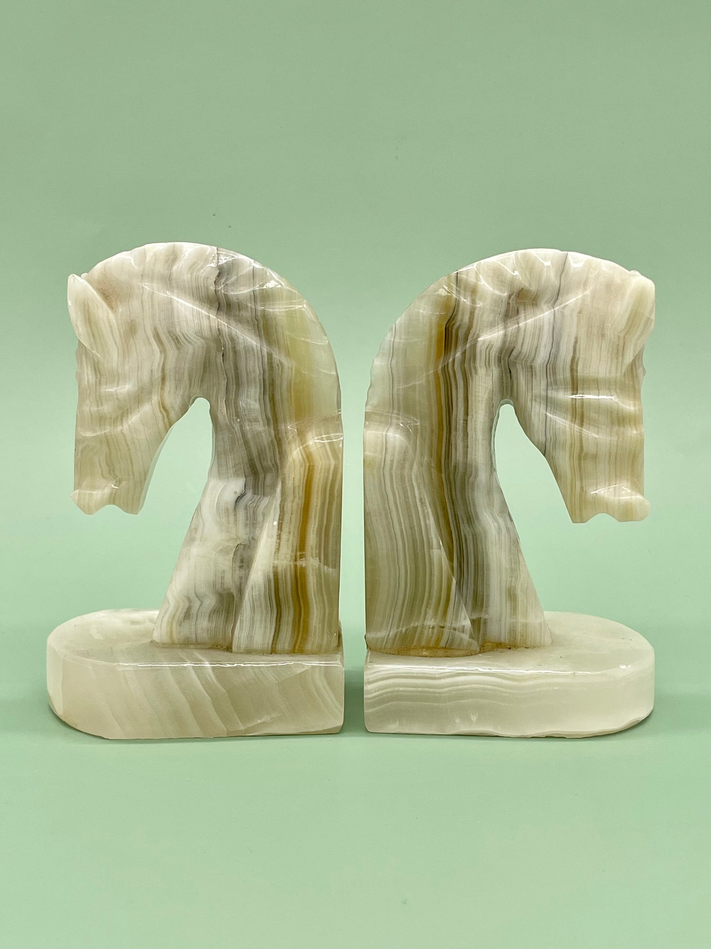 Onyx horse bookends