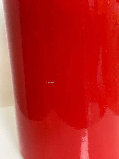 Red enamel milk churn