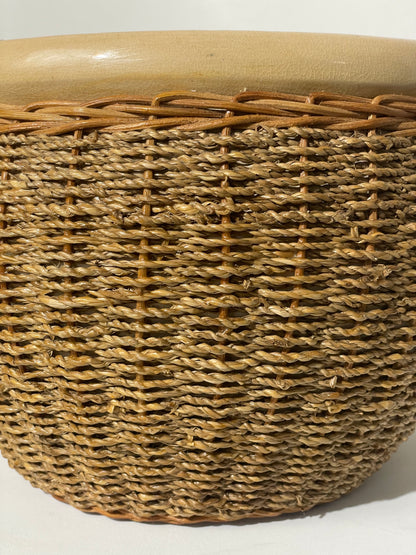 Large sea grass woven plant pot