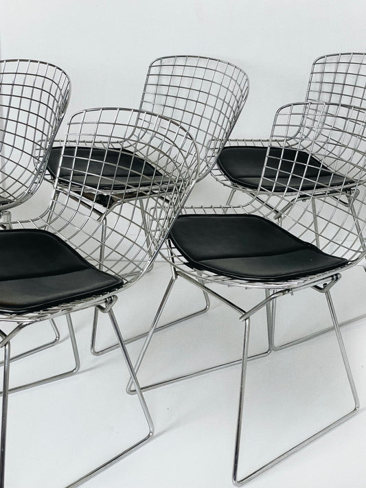 Harry Bertoia style chrome gridded chair