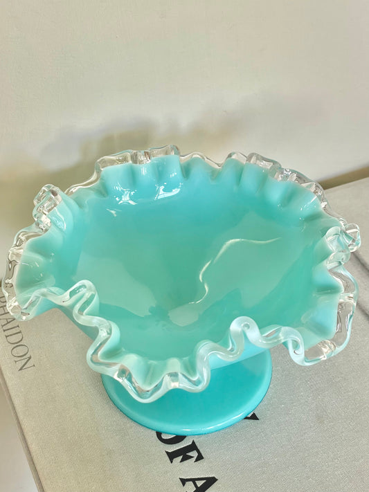 Milk blue Fenton dish