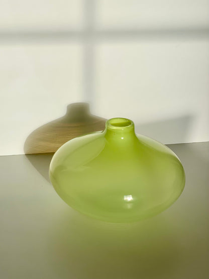 Lime green teardrop vase