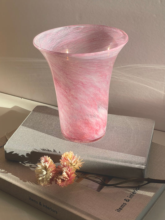 Hand blown pink vase