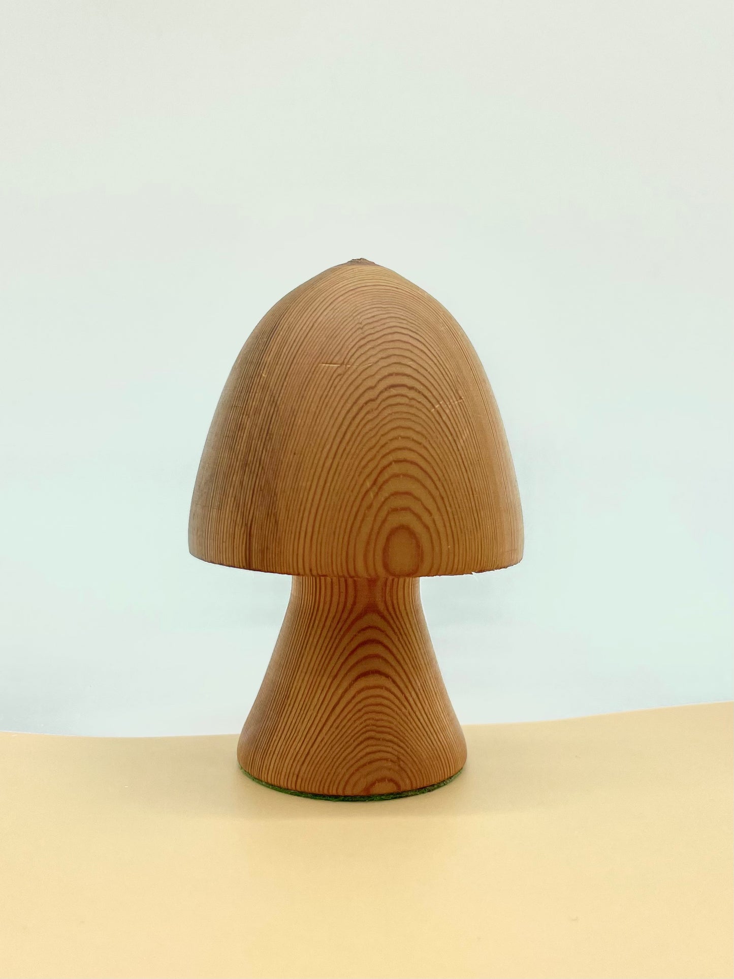 Wooden mushroom ornament