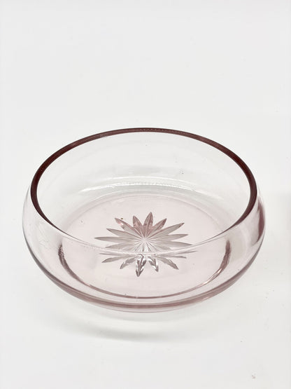 Pink Art Deco glass bowl