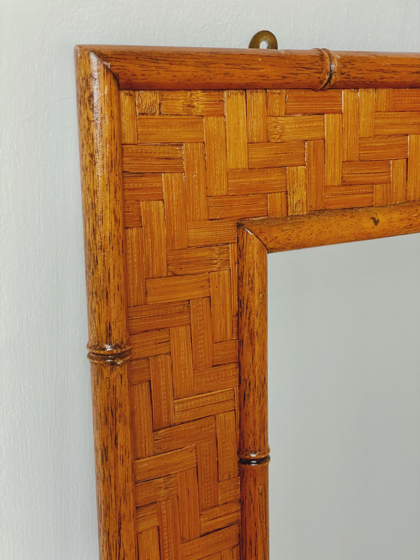 Large bamboo and palm mirror