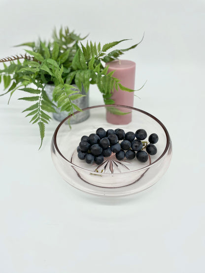 Large pink glass Art Deco bowl