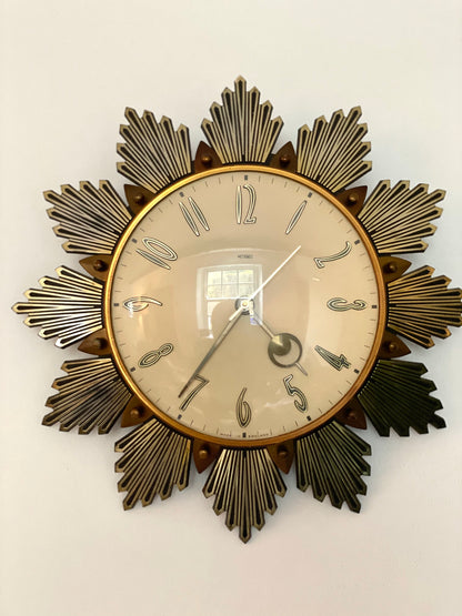 Metamec sunburst wall clock