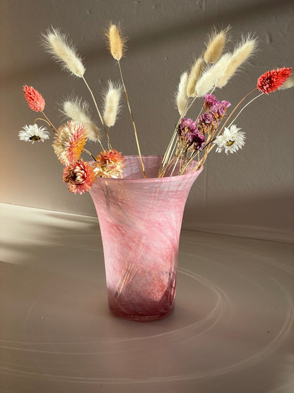 Hand blown pink vase