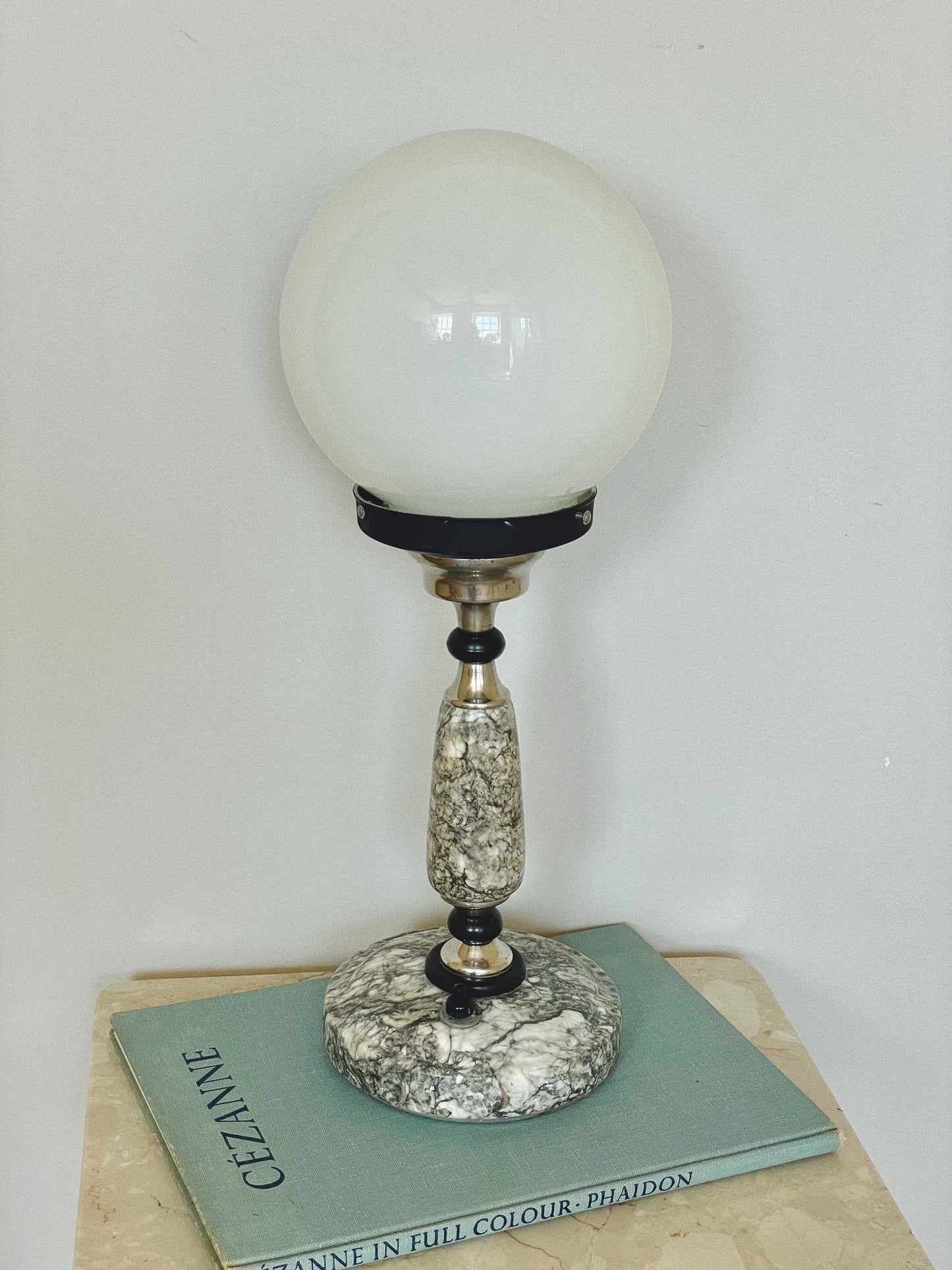 French marble Art Deco lamp