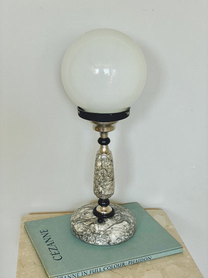 French marble Art Deco lamp