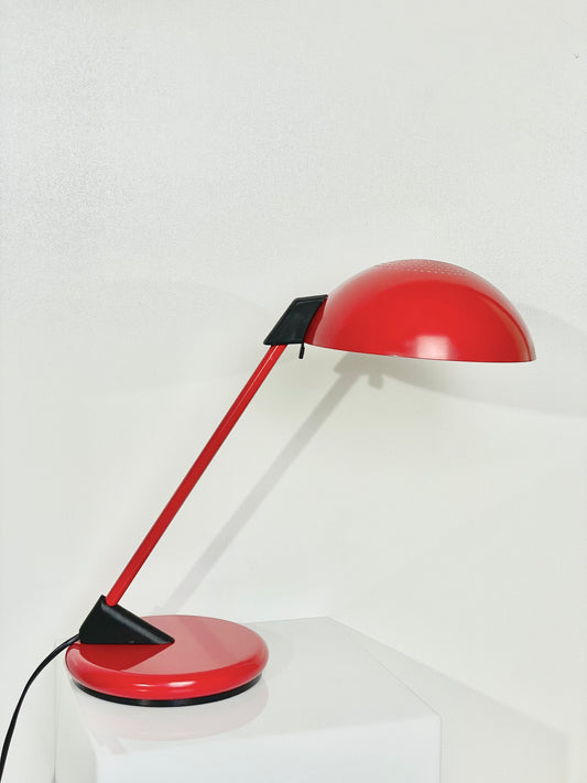 Red Lightolier mid-century modern American desk lamp