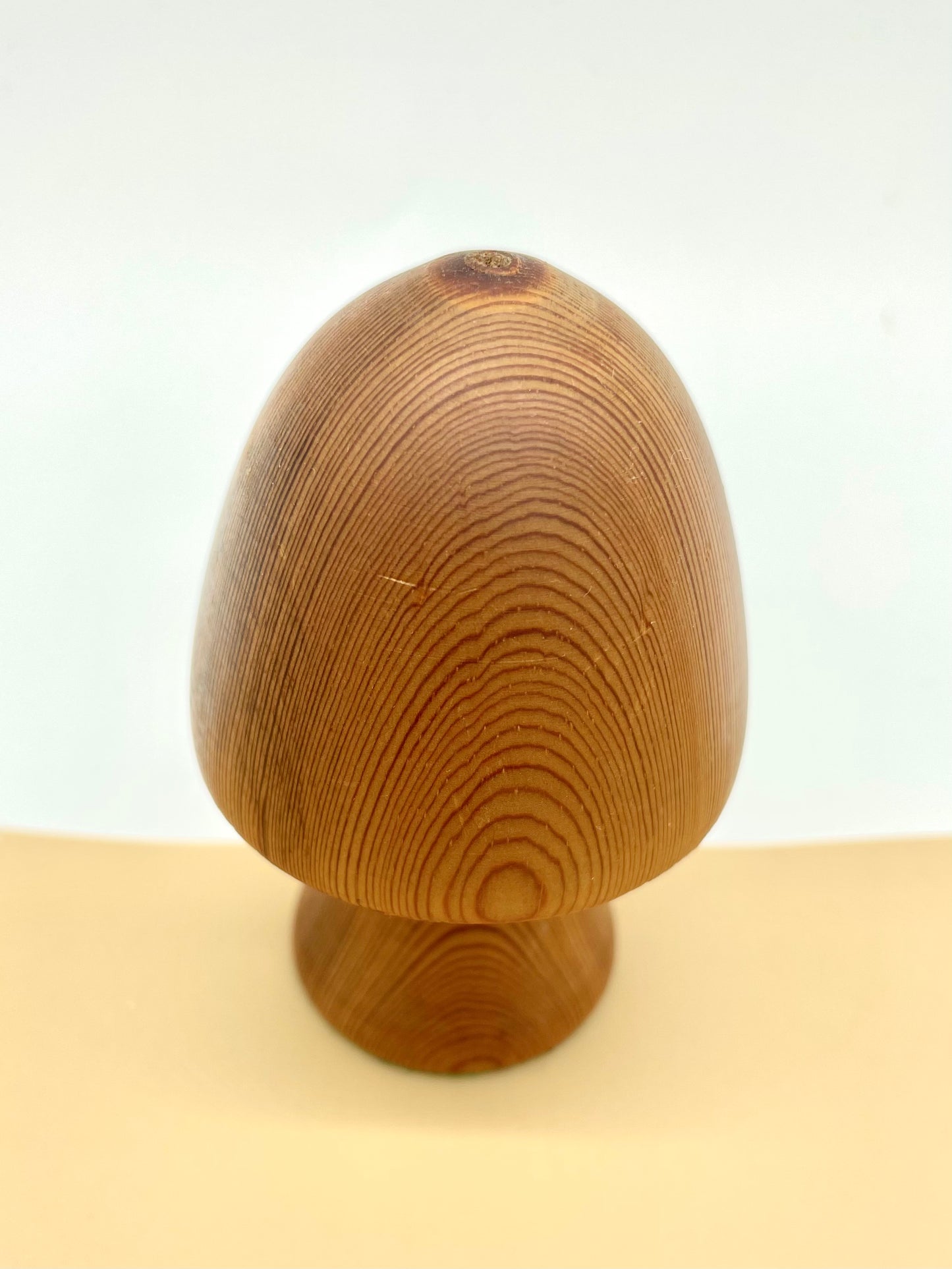 Wooden mushroom ornament