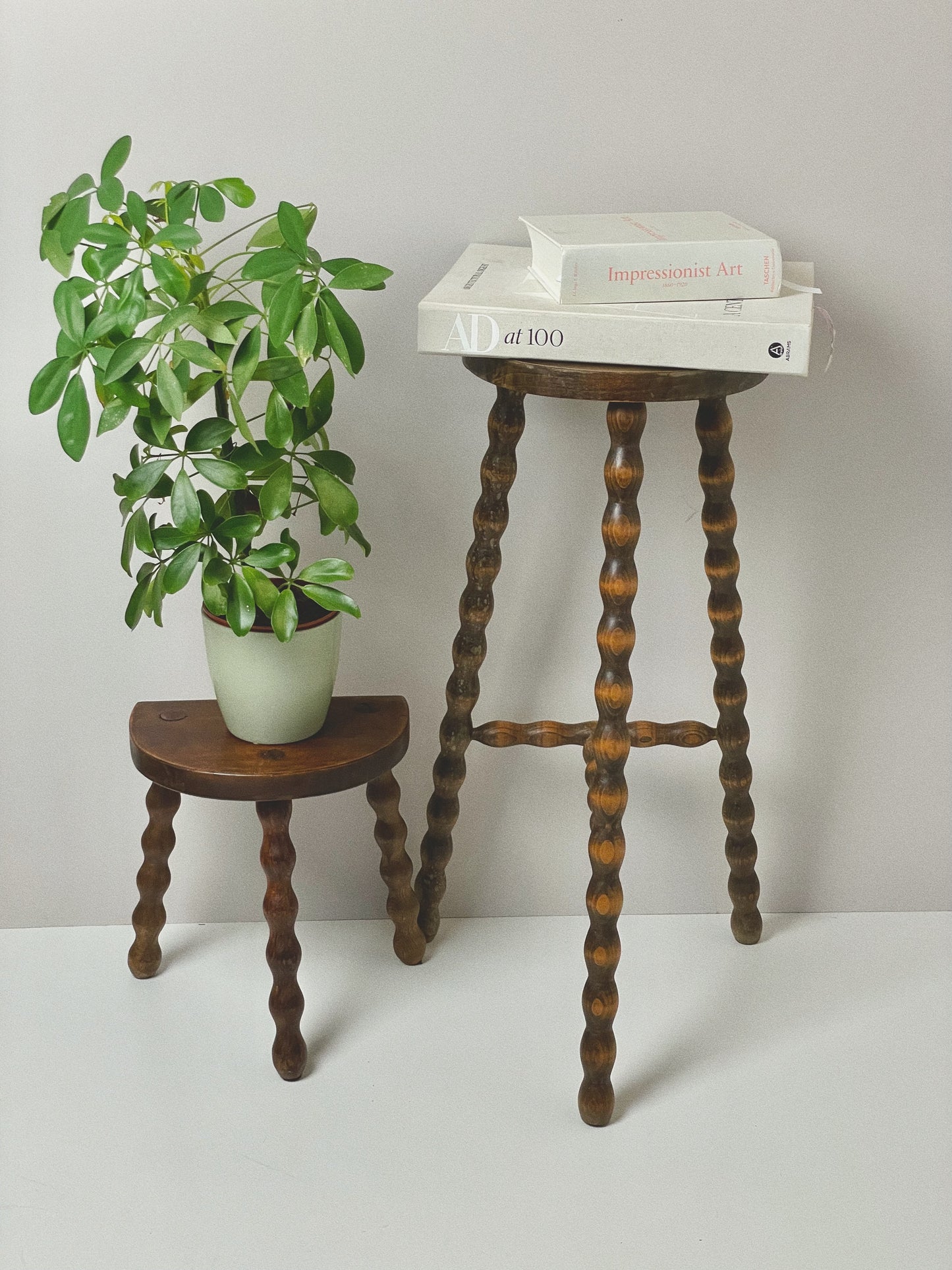 Large French bobbin stool